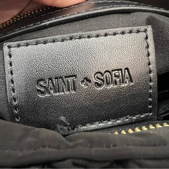 Saint + Sofia Black Quilted Bag with Pouch Set - Picture 10 of 16